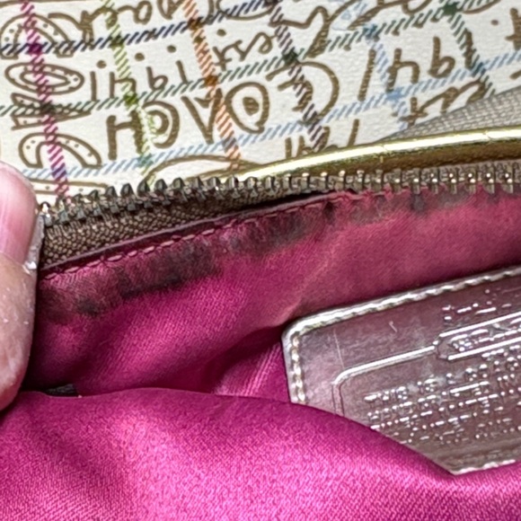 Coach Parker Op Art Swingpack - Gold Metallic Graffiti Logo Crossbody - Picture 6 of 10